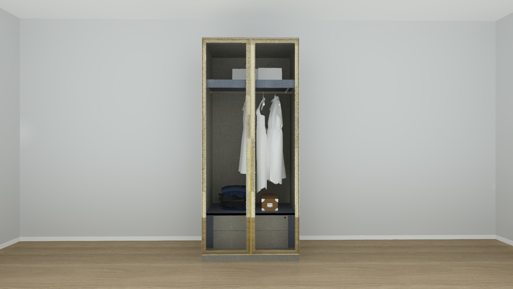 Wardrobe Plus -I@H_250000252:DA-MN/IVO/TW/Grey,Door:MN/CLEAR GLASS