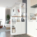 Ku/Burgess Tall Counter 90/White/Solid Oak- L/R