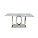 Lalonte Dining table A160/Stainless/Clear Glass
