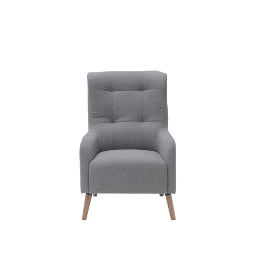 Allida Arm Chair - Natural Wood Legs - Grey