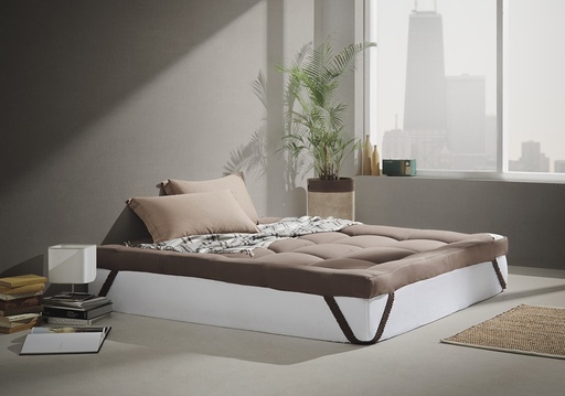 [WF-Warrant Topper-KS] Woodfield - Nano-Fiber Topper Warrant 6ft x 6.5ft - Dark Brown - Thickness 3"