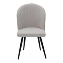 Viniva Dining Chair-Black Steel/White Fabric