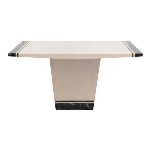 [19233744] Famira #2 Dining table/Cream Stone #764/Brown Stone