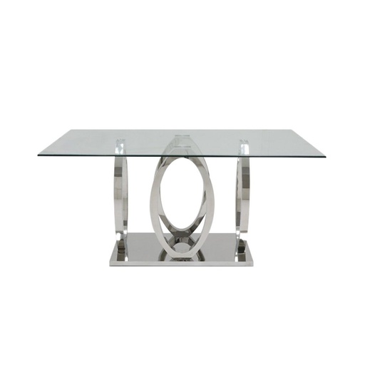 [19222322] Lalonte Dining table A160/Stainless/Clear Glass