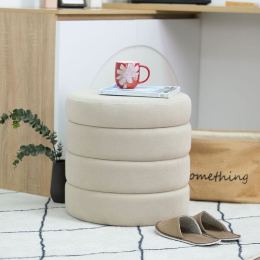 [19243649] Round Storage Stool/Dinie/Cream