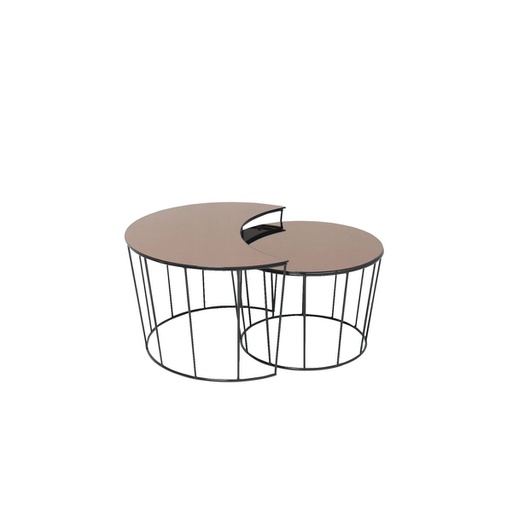 [19205656] Sunmoon Coffee Table -Black Leg/Tea Glass
