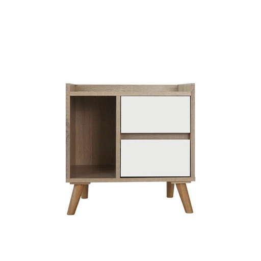 [19211164] Looms Cathal - B Night Table NT40 - Solid Oak/White