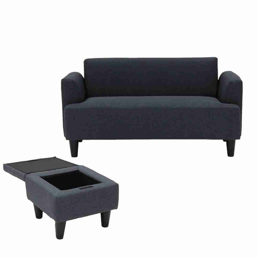 [59055573] Gibbon Sofa 2Seater+Stool - Fabric Grey