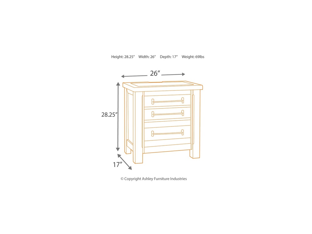 Ashley Starmore Two Drawer Night Stand - Brown