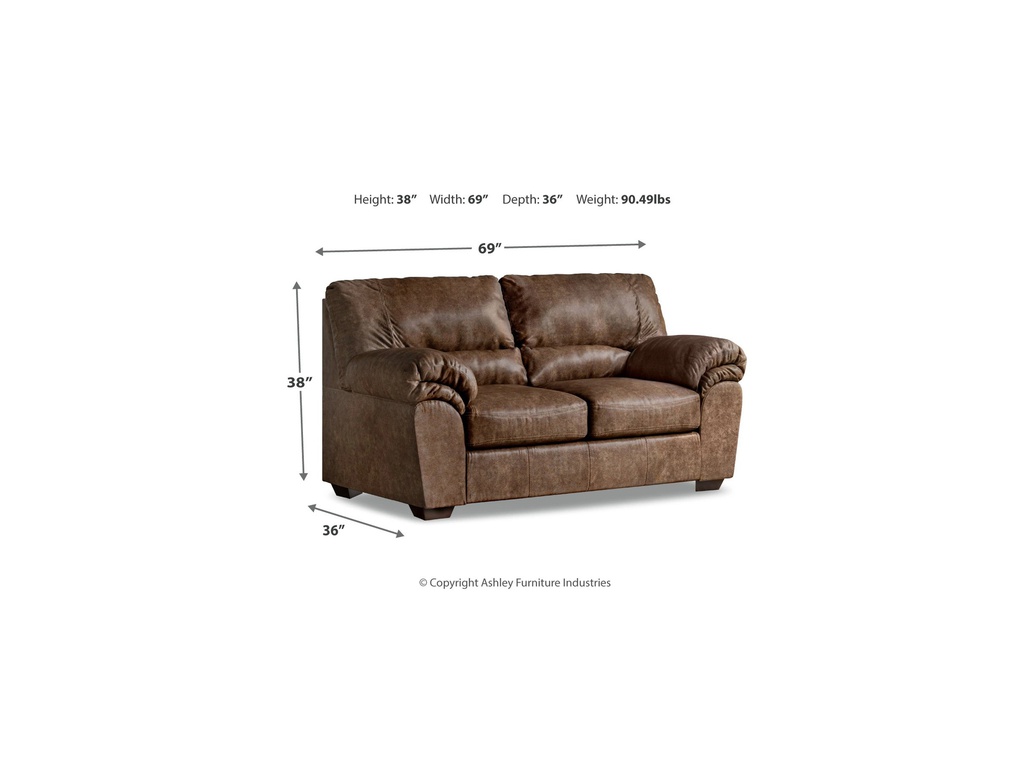 Ashley Bladen Loveseat - Coffee