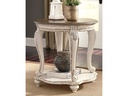 Ashley Realyn Round End Table - White/Brown