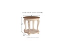 Ashley Realyn Round End Table - White/Brown