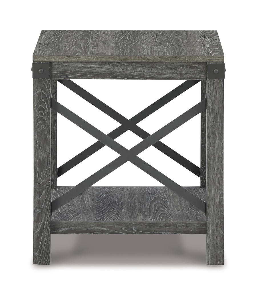 Ashley Freedan Square End Table - Grayish Brown