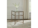 Ashley Cloverty Rectangular End Table - Aged Gold Finish