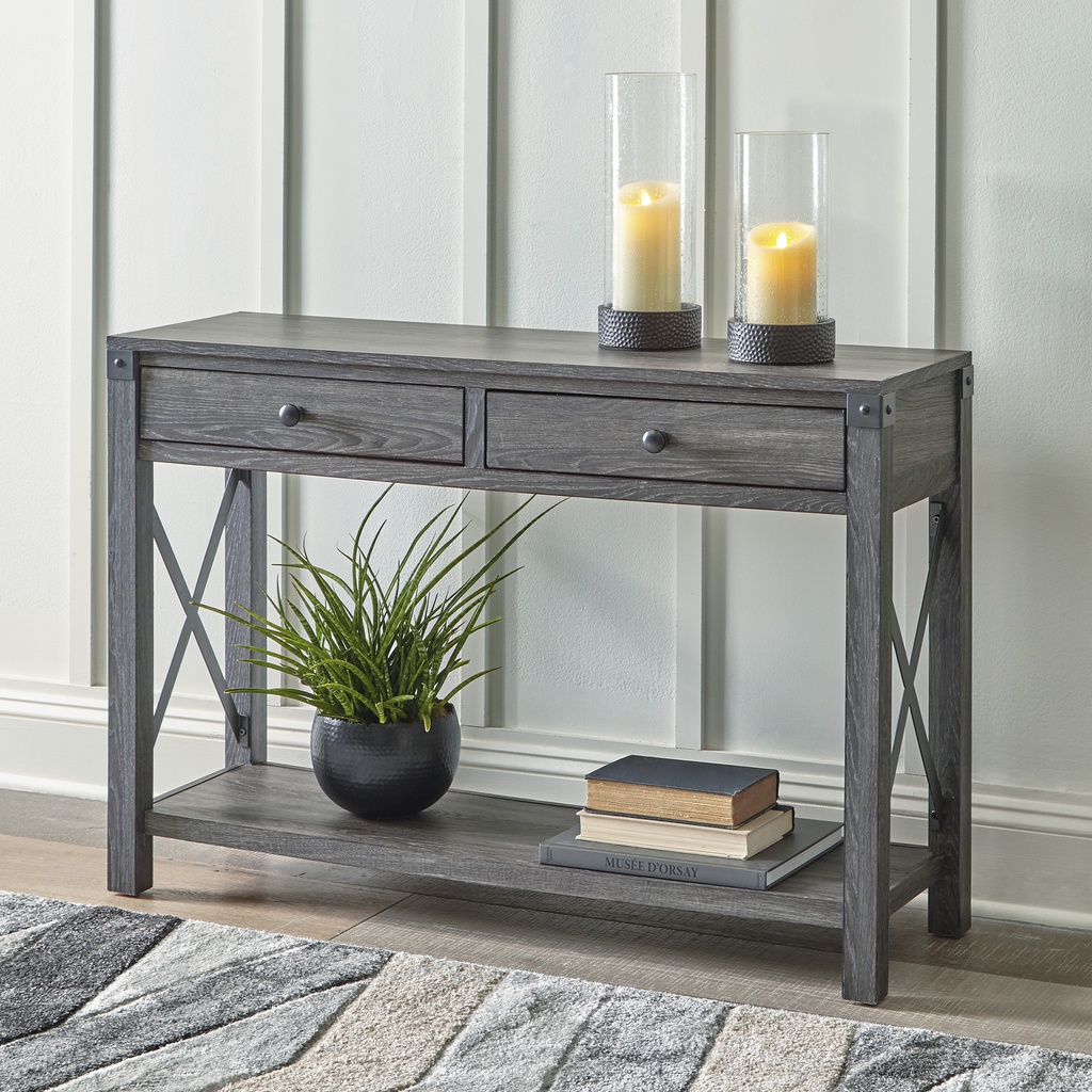 Ashley Freedan Console Sofa Table - Grayish Brown