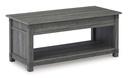 Ashley Freedan Rect Lift Top Cocktail Table - Grayish Brown