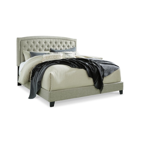 [B090-782W1] Ashley Jerary King Uph Bed W/Roll Slats - Gray