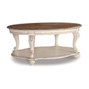 Ashley Realyn Oval Cocktail Table - White/Brown