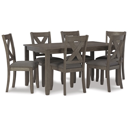 [D388-425] Ashley Caitbrook Rect Drm Table Set (7/Cn) - Gray