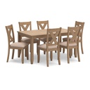 Ashley Sanbriar Rect Drm Table Set (7/Cn) - Light Brown